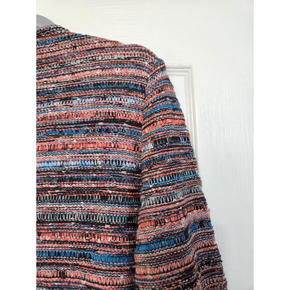 St. John Autumn Chunky Wool Blend Open Draped Knit Cardigan Sweater, Size Medium - Picture 11 of 13